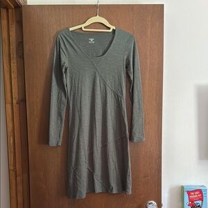 Horny Toad Olive Green Long Sleeve Sheath Dress Scoop Neck